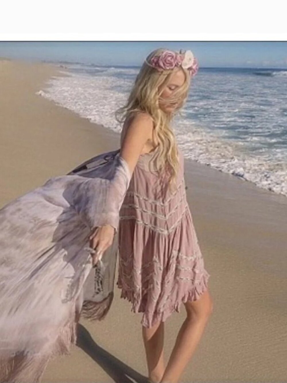 Free People Voile & Lace Floral Print Trapeze Slip Mini Dress S Lilac Purple